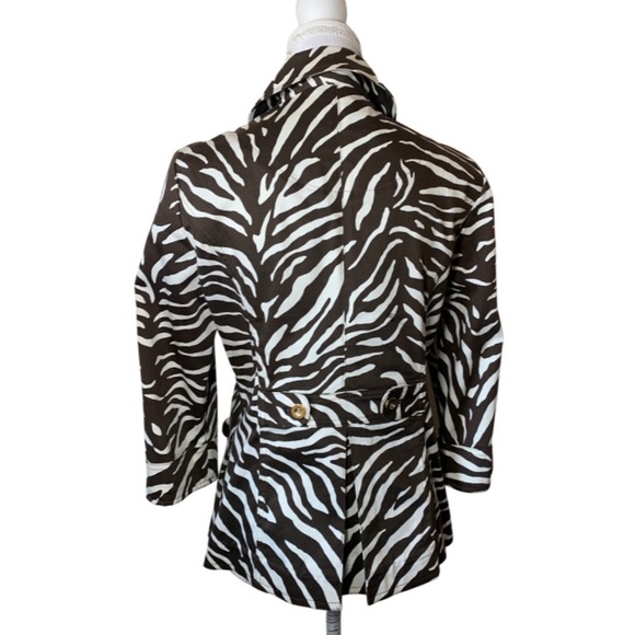 🔥HP🔥 NWOT Charter Club Jacket. Small. Animal Print Brown and Off-White - Picture 7 of 15